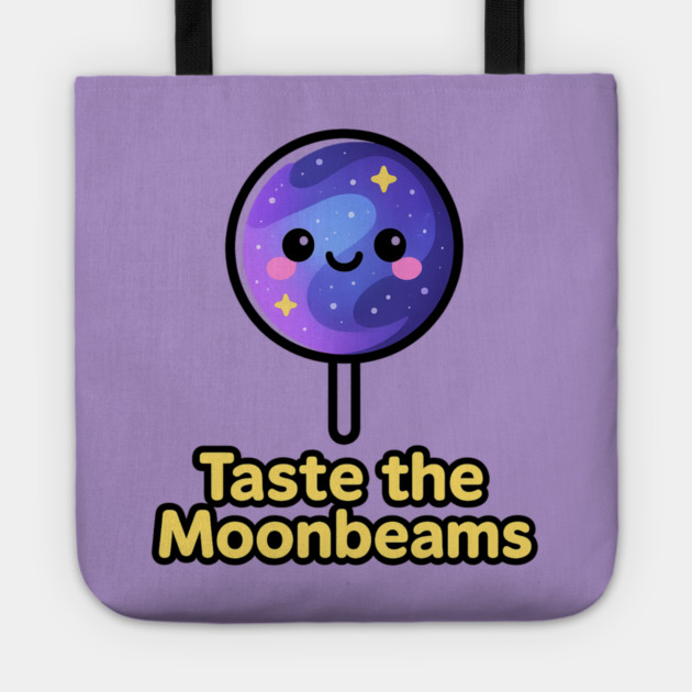Taste the Moonbeams – Cosmo Bites Kawaii Galaxy Lollipop Design Tote by Anne Lee