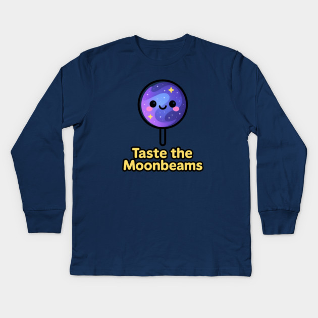 Taste the Moonbeams – Cosmo Bites Kawaii Galaxy Lollipop Design Kids Long Sleeve T-Shirt by Anne Lee