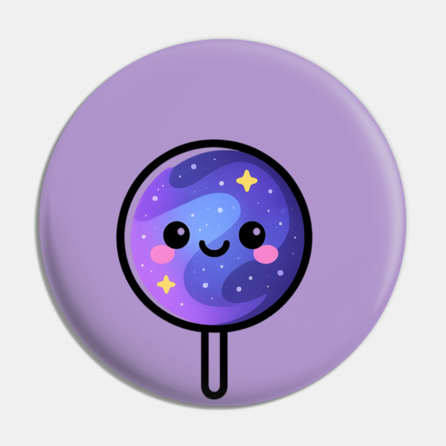 Taste the Moonbeams – Cosmo Bites Kawaii Galaxy Lollipop Design Pin by Anne Lee