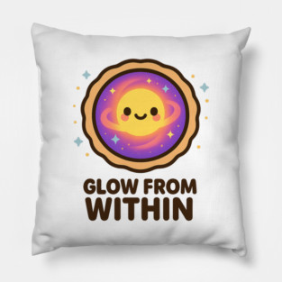 Glow From Within – Cosmo Bites Kawaii Cosmic Tart Planet Design Pillow