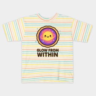Glow From Within – Cosmo Bites Kawaii Cosmic Tart Planet Design Kids T-Shirt