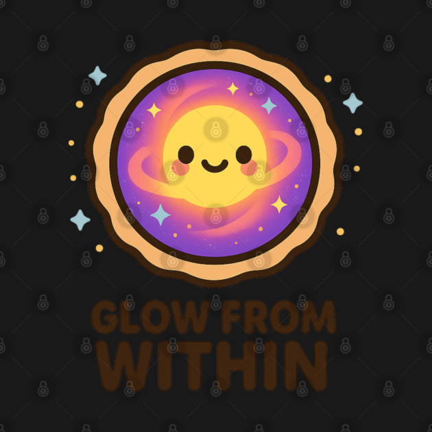 Glow From Within – Cosmo Bites Kawaii Cosmic Tart Planet Design by Anne Lee