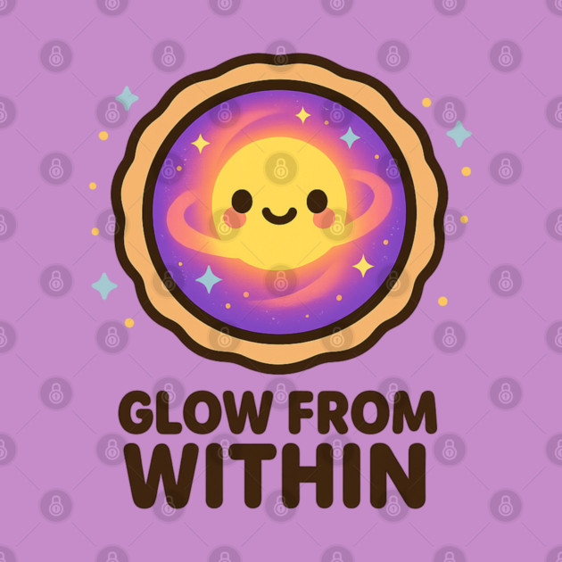 Glow From Within – Cosmo Bites Kawaii Cosmic Tart Planet Design by Anne Lee