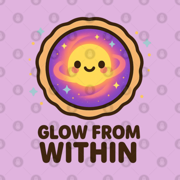 Glow From Within – Cosmo Bites Kawaii Cosmic Tart Planet Design by Anne Lee