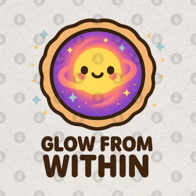Glow From Within – Cosmo Bites Kawaii Cosmic Tart Planet Design by Anne Lee