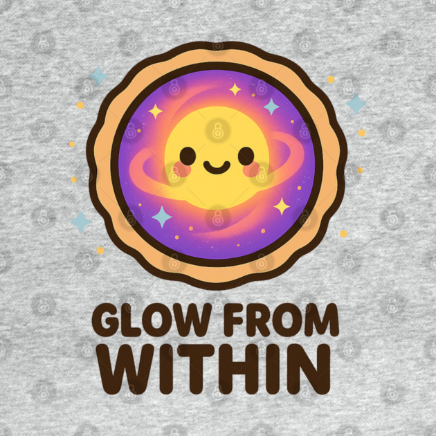 Glow From Within – Cosmo Bites Kawaii Cosmic Tart Planet Design by Anne Lee