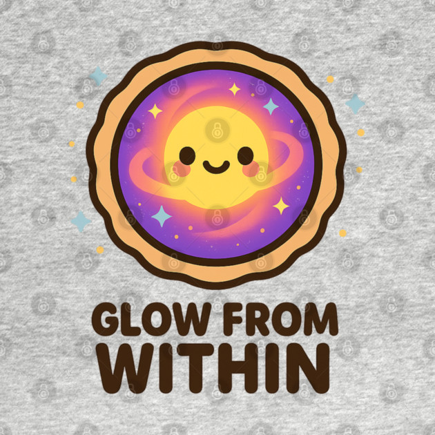 Glow From Within – Cosmo Bites Kawaii Cosmic Tart Planet Design by Anne Lee