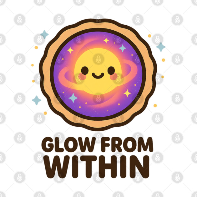 Glow From Within – Cosmo Bites Kawaii Cosmic Tart Planet Design by Anne Lee