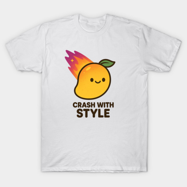 Crash With Style – Cosmo Bites Kawaii Mango Meteor Design T-Shirt by Anne Lee