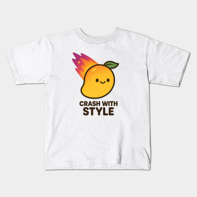 Crash With Style – Cosmo Bites Kawaii Mango Meteor Design Kids T-Shirt by Anne Lee