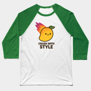 Crash With Style – Cosmo Bites Kawaii Mango Meteor Design Baseball T-Shirt