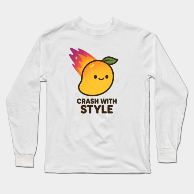 Crash With Style – Cosmo Bites Kawaii Mango Meteor Design Long Sleeve T-Shirt by Anne Lee