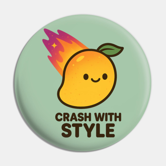 Crash With Style – Cosmo Bites Kawaii Mango Meteor Design Pin by Anne Lee
