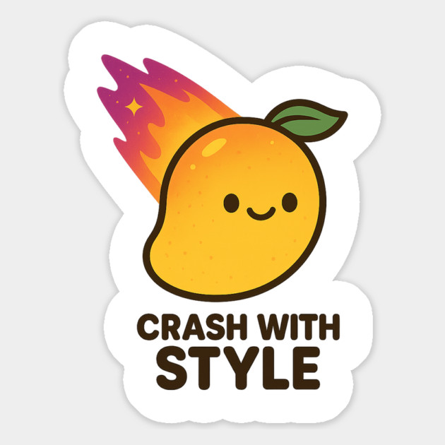 Crash With Style – Cosmo Bites Kawaii Mango Meteor Design Magnet by Anne Lee