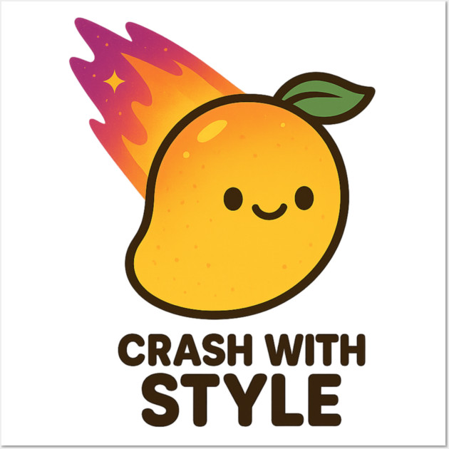 Crash With Style – Cosmo Bites Kawaii Mango Meteor Design Wall Art by Anne Lee