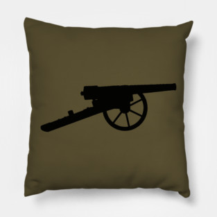 Vintage Cannon Silhouette T-Shirt – Minimal Military Artillery Graphic Pillow