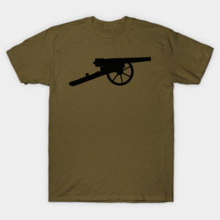 Vintage Cannon Silhouette T-Shirt – Minimal Military Artillery Graphic T-Shirt