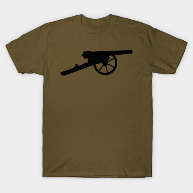 Vintage Cannon Silhouette T-Shirt – Minimal Military Artillery Graphic T-Shirt by DonWillisJrArt