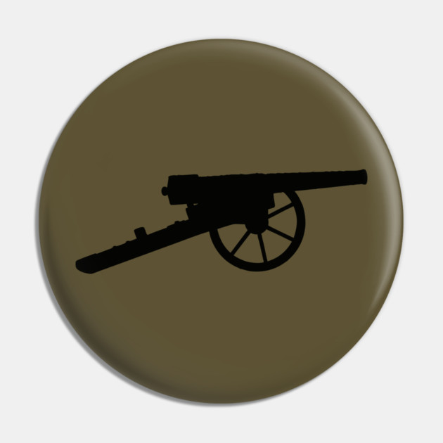 Vintage Cannon Silhouette T-Shirt – Minimal Military Artillery Graphic Pin by DonWillisJrArt