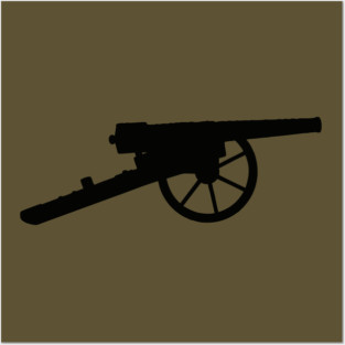 Vintage Cannon Silhouette T-Shirt – Minimal Military Artillery Graphic Posters and Art
