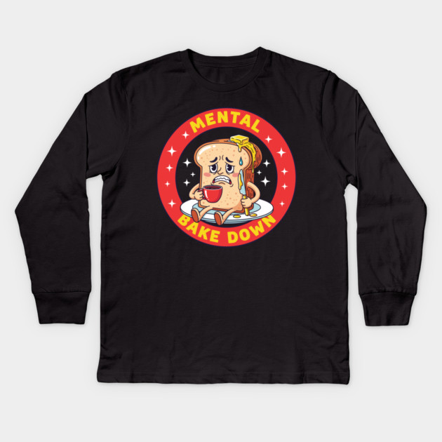 Mental Bake Down Toast Kids Long Sleeve T-Shirt by enrynz