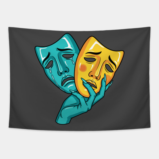 Drama Masks Tragedy Tapestry by enrynz