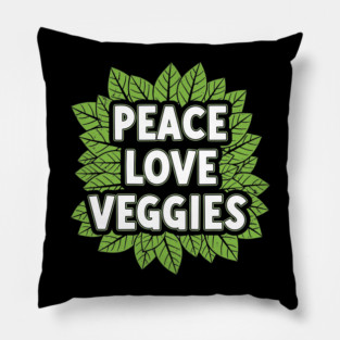 Peace Love Veggies Pillow