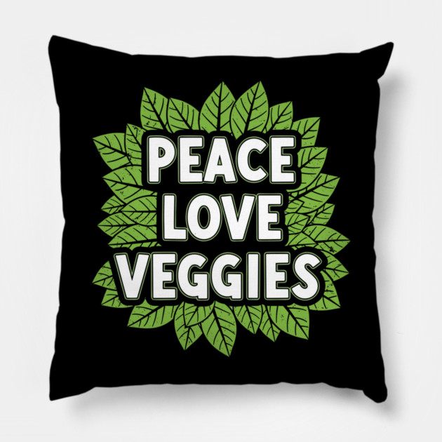 Peace Love Veggies Pillow by enrynz