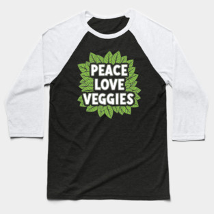 Peace Love Veggies Baseball T-Shirt