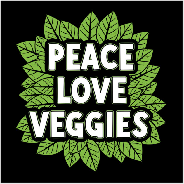 Peace Love Veggies Wall Art by Digironin