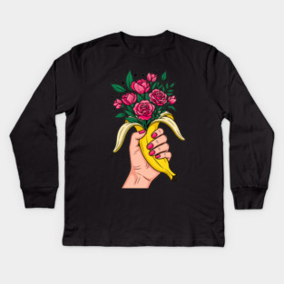 Banana Boquet Kids Long Sleeve T-Shirt