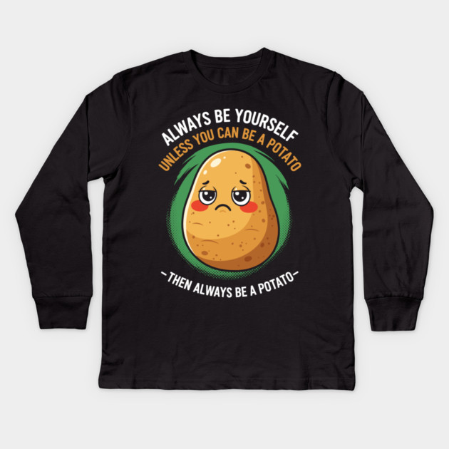 Funny Potato Meme Kids Long Sleeve T-Shirt by enrynz