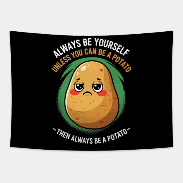 Funny Potato Meme Tapestry by enrynz