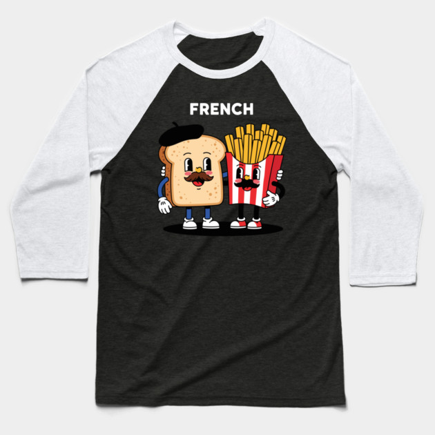 French Foodie Baseball T-Shirt by Digironin