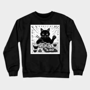 Purrfect Sushi Chef Cat Crewneck Sweatshirt