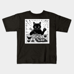 Purrfect Sushi Chef Cat Kids T-Shirt