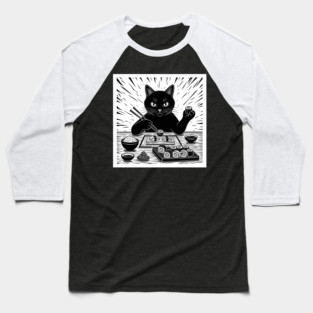 Purrfect Sushi Chef Cat Baseball T-Shirt
