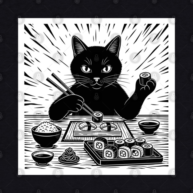 Purrfect Sushi Chef Cat by Digironin
