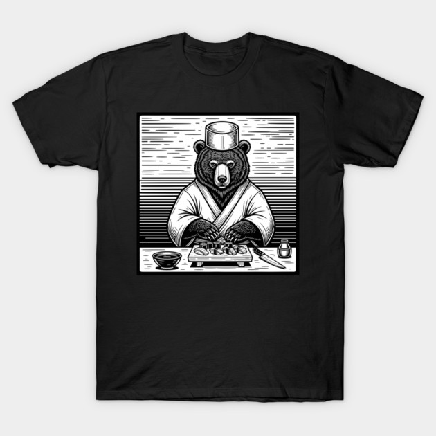 Bear Sushi Chef T-Shirt by enrynz