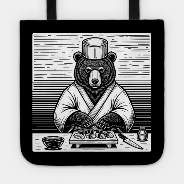 Bear Sushi Chef Tote by enrynz