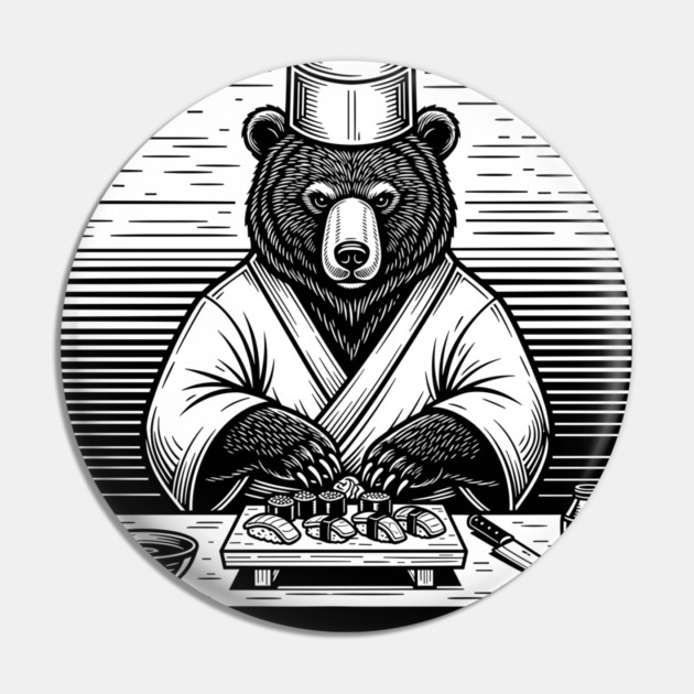 Bear Sushi Chef Pin by enrynz