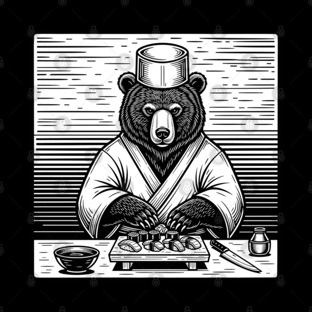 Bear Sushi Chef by enrynz