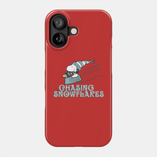 Peanuts Christmas Snoopy Chasing Snowflakes Phone Case