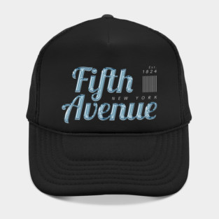 Fifth Avenue Chrome Effect Typography - New York City Est. 1824 Hat