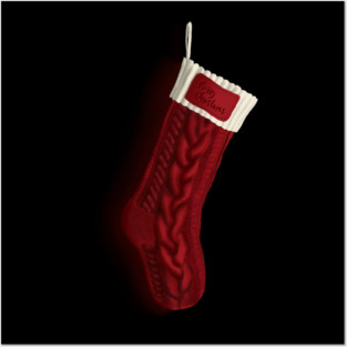 Cozy Red Holiday Stocking Posters and Art