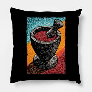 Mortar and Pestle Art | Vintage Apothecary Style Pillow