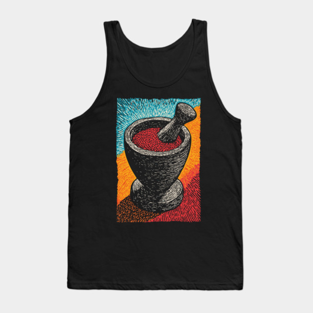 Mortar and Pestle Art | Vintage Apothecary Style Tank Top by TuncGK