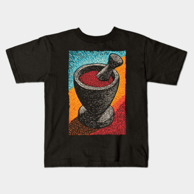 Mortar and Pestle Art | Vintage Apothecary Style Kids T-Shirt by TuncGK