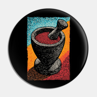Mortar and Pestle Art | Vintage Apothecary Style Pin