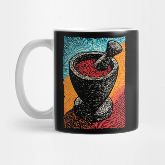 Mortar and Pestle Art | Vintage Apothecary Style by TuncGK